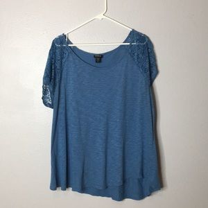 Torrid blue dress with lace sleeves size 2X